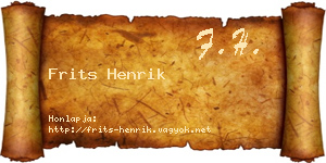 Frits Henrik névjegykártya